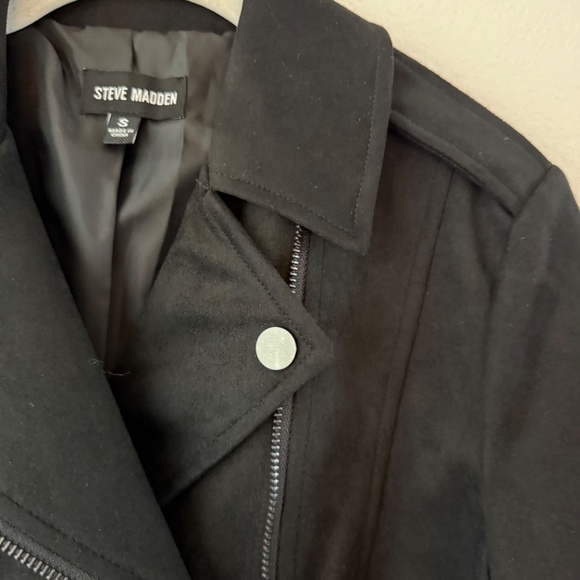 Steve Madden Women’s Black Faux Suede Moto Jacket Size Small NWOT - Picture 4 of 8